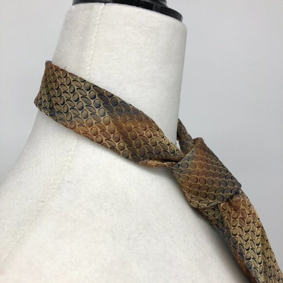 Tino Cosma for Harry Rosen Brown and tan patterned Wide Tie - Picture 4 of 9